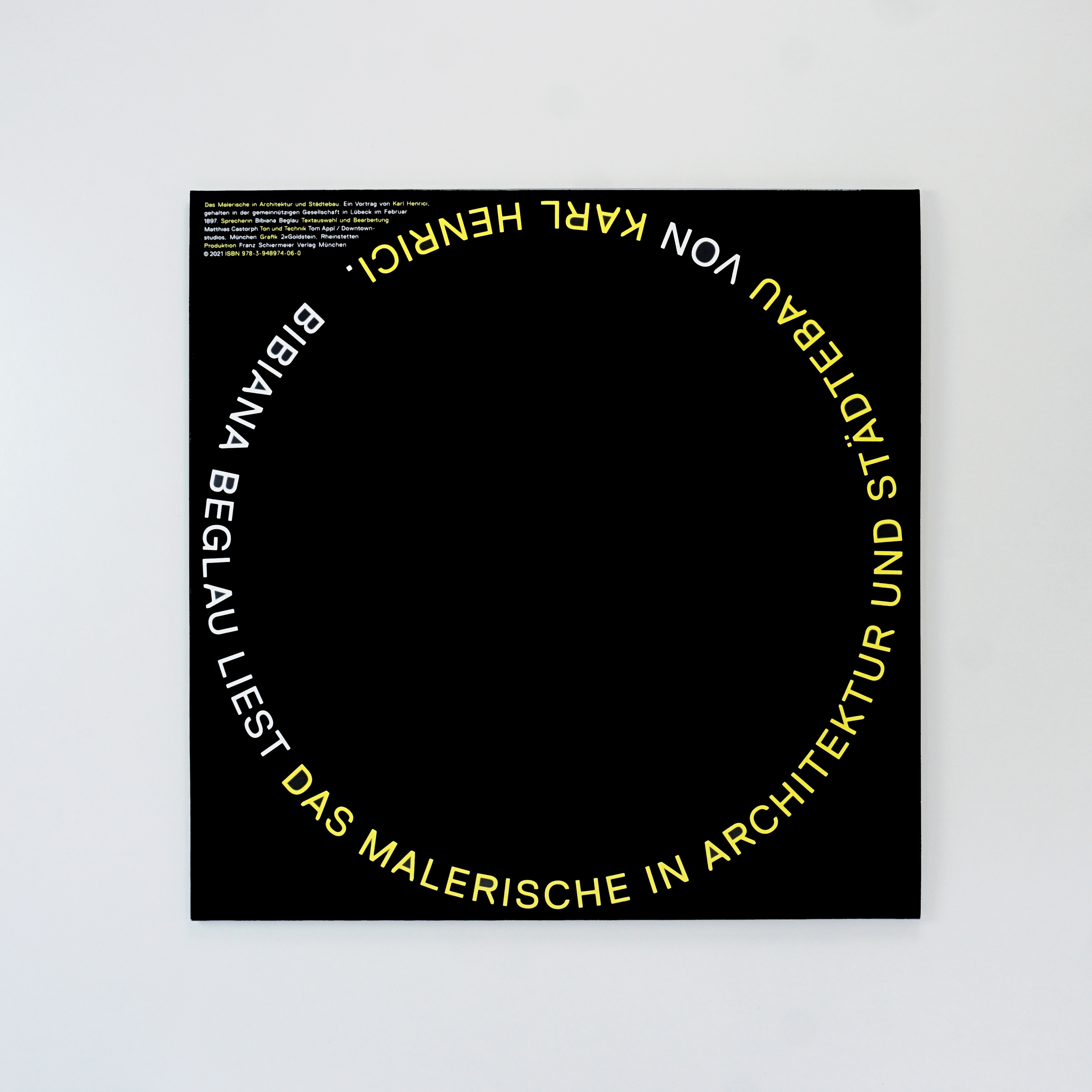 Goetz Castorph Lehmann Tabillion Architektur Städtebau München Vinyl LP Schallplatte Karl Henrici Malerische Architektur und Städtebau Hörbuch Bibiana Beglau Tom Appl/Downtownstudion Grafik 2xGoldstein