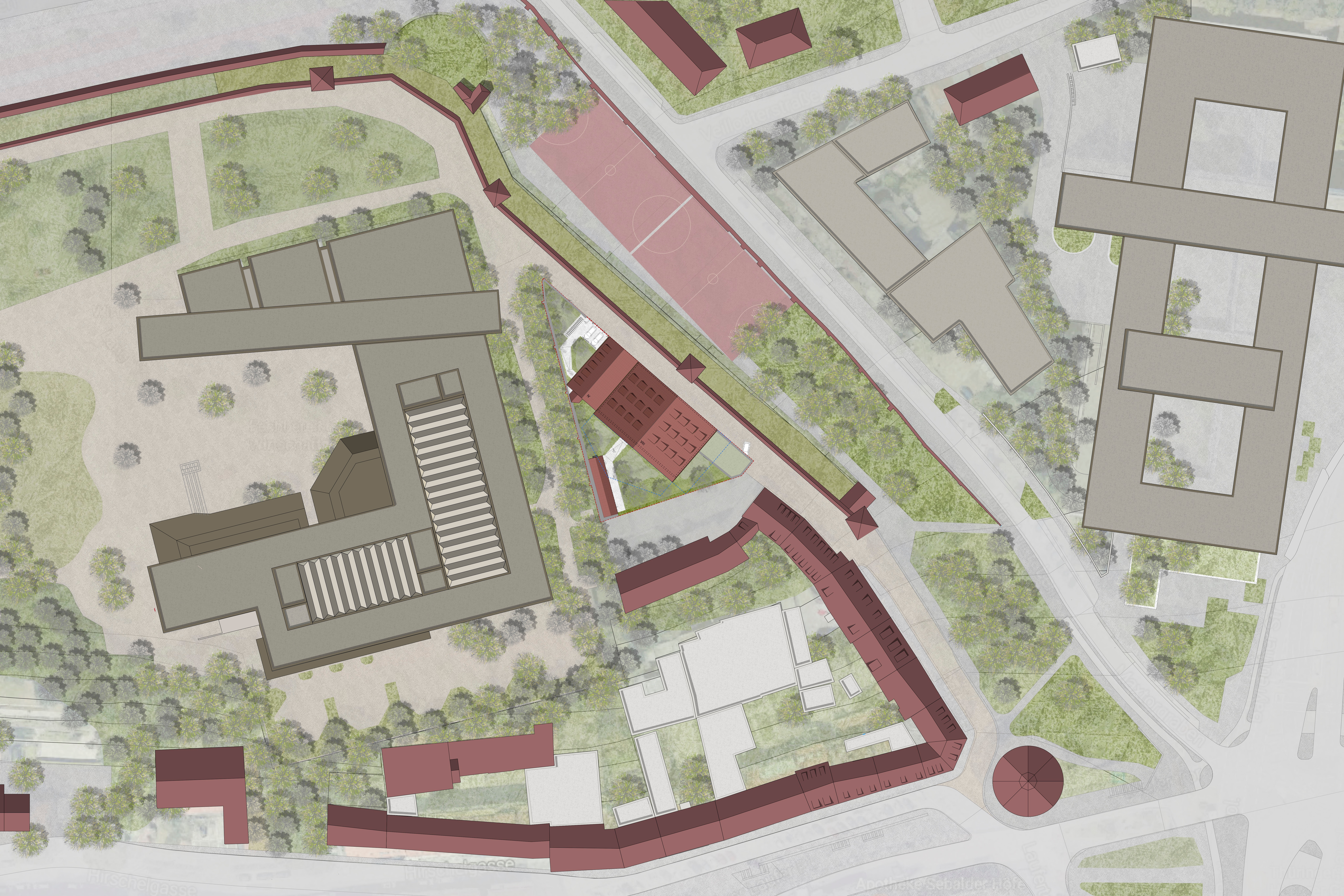 Goetz Castorph Lehmann Tabillion Architektur Städtebau München Wettbewerb Maxtor Mauer Nürnberg Fachwerk Farbe Denkmalschutz Bestand Umbau Neubau Lageplan