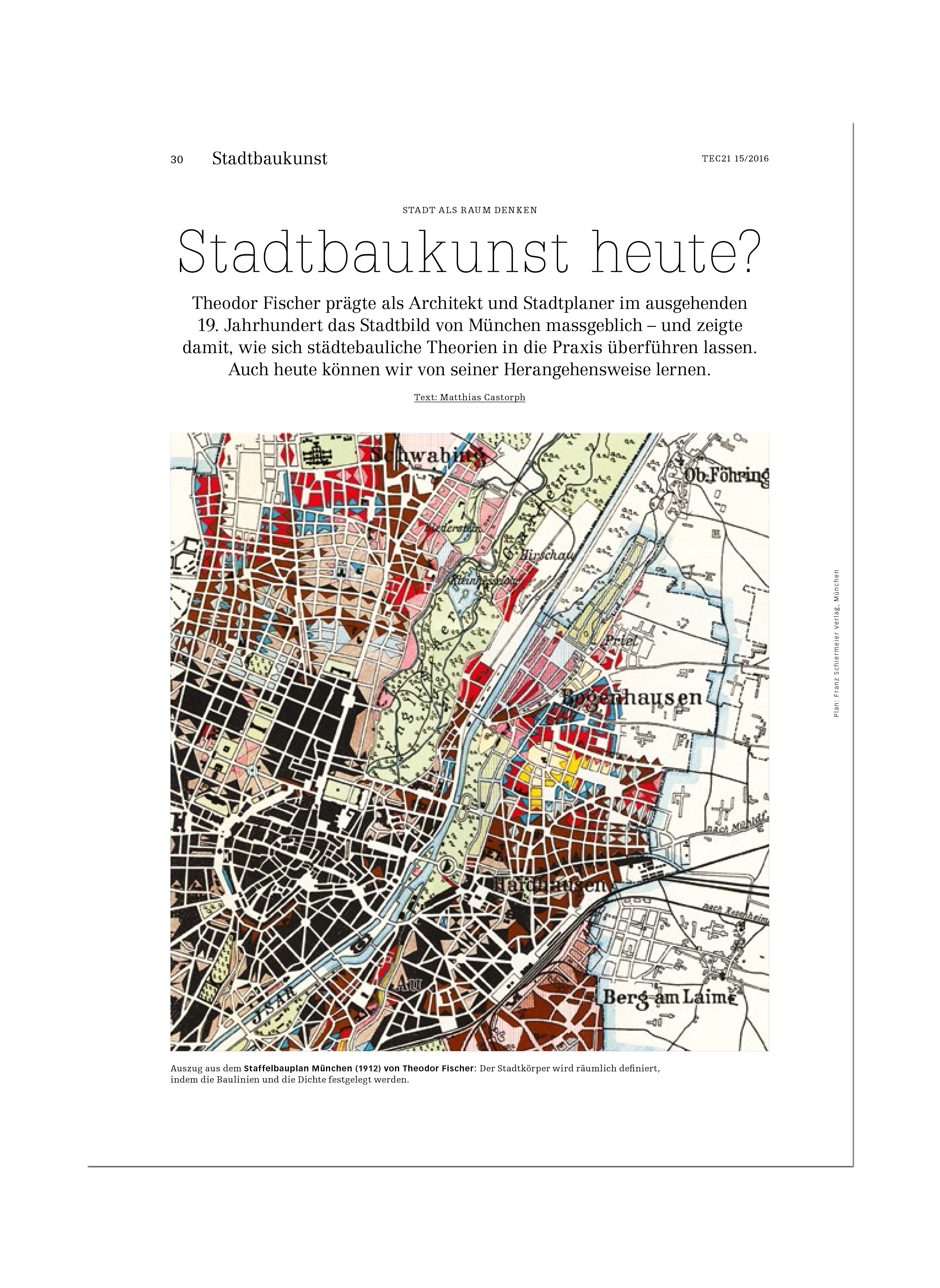 Goetz Castorph Lehmann Tabillion Architektur Städtebau München Beitrag Heft Magazin TEC21 Schweizerische Bauzeitung Stadtbaukunst heute