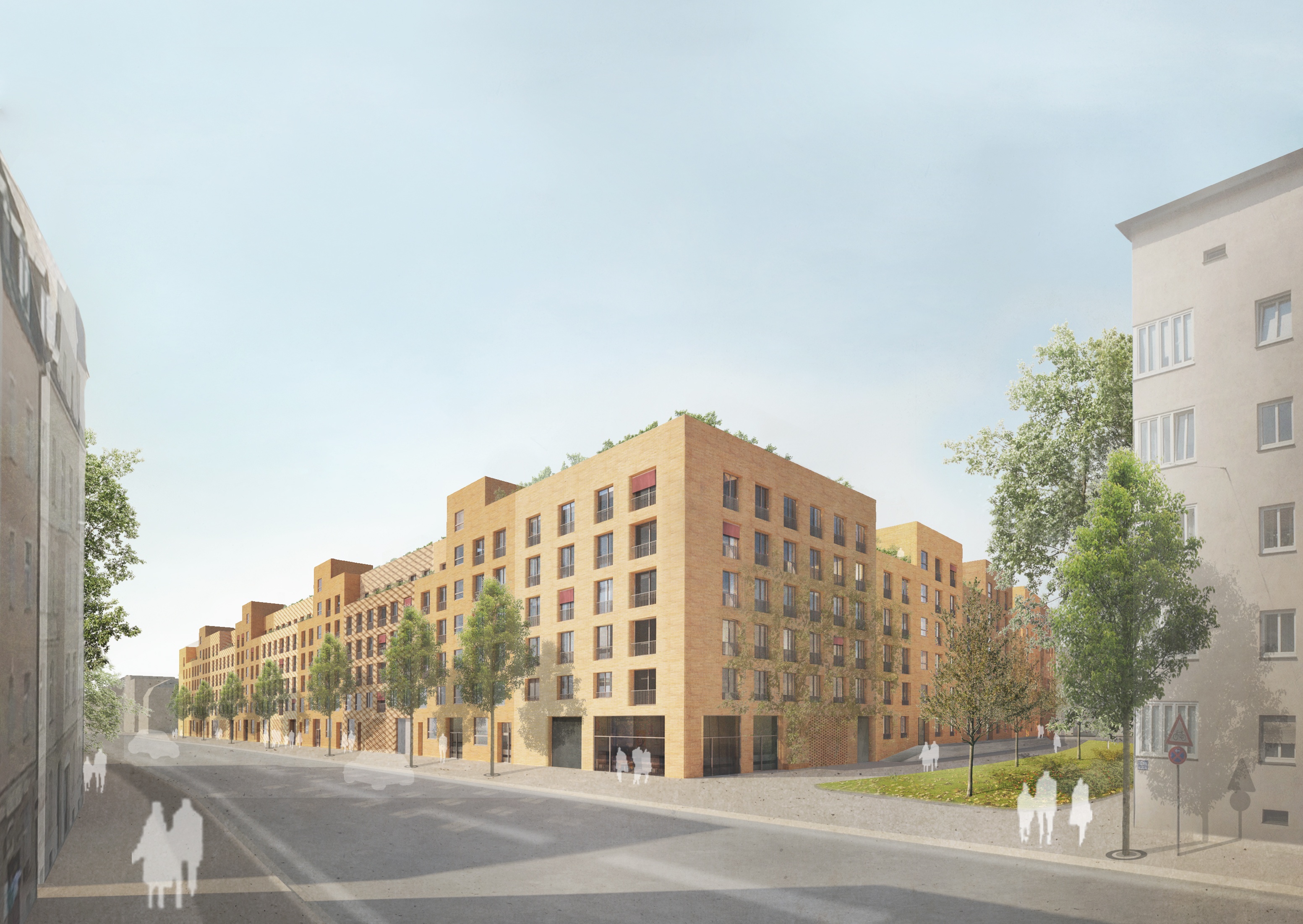 Goetz Castorph Lehmann Tabillion Architektur Städtebau München Wettbewerb Plinganser Str. Mehrfamilienhaus Wohnungen 1. Preis