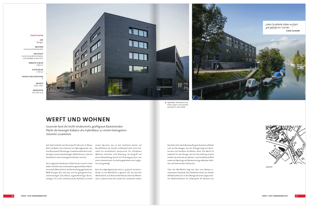 Goetz Castorph Lehmann Tabillion Architektur Städtebau München Magazin Heft Backstein Werft und Wohnen Nidau