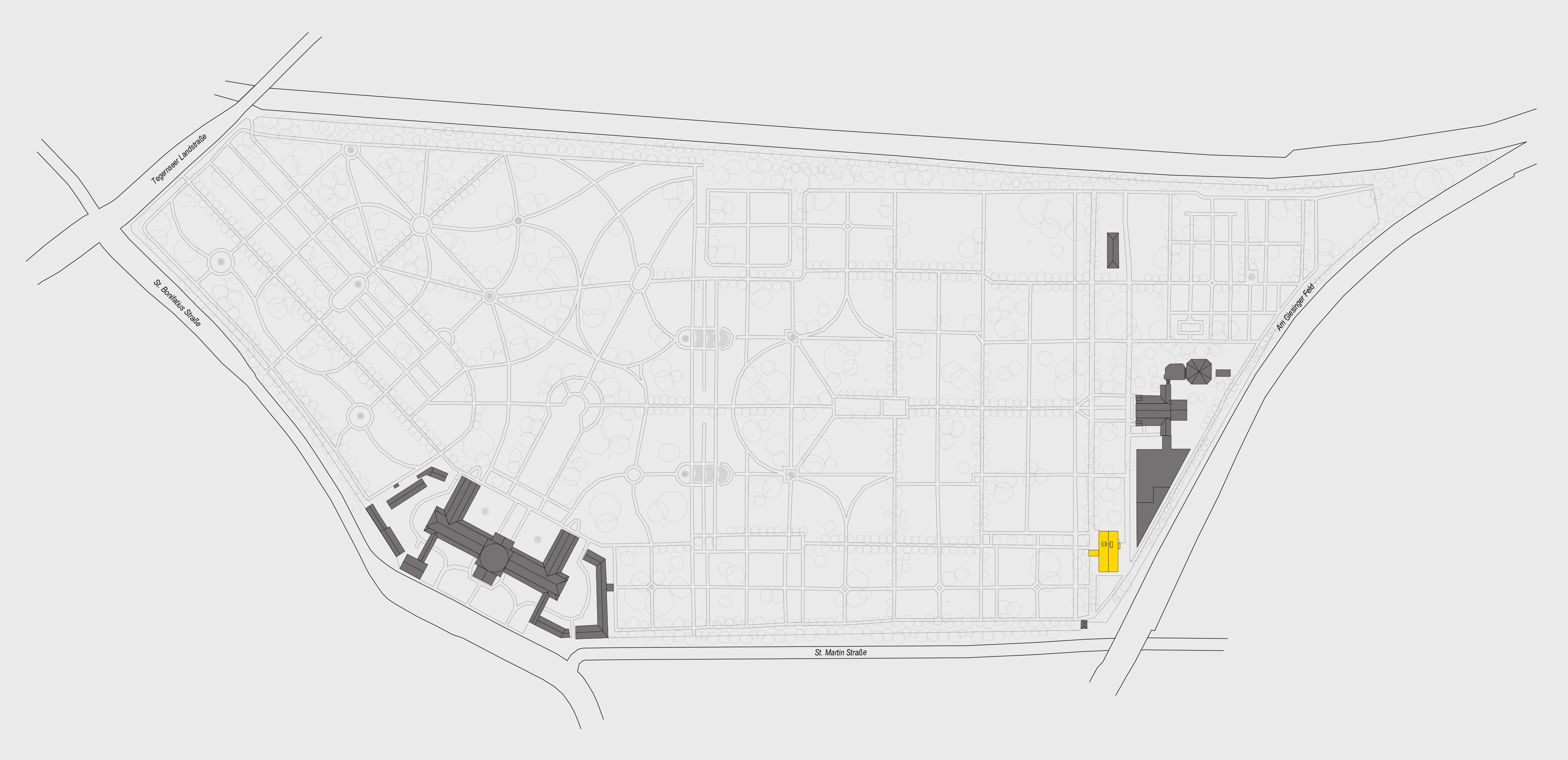 Goetz Castorph Lehmann Tabillion Architektur Städtebau München Café Friedhof Neubau Lageplan