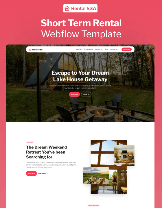 Rental S3A - Airbnb & Short Term Rental Webflow Template