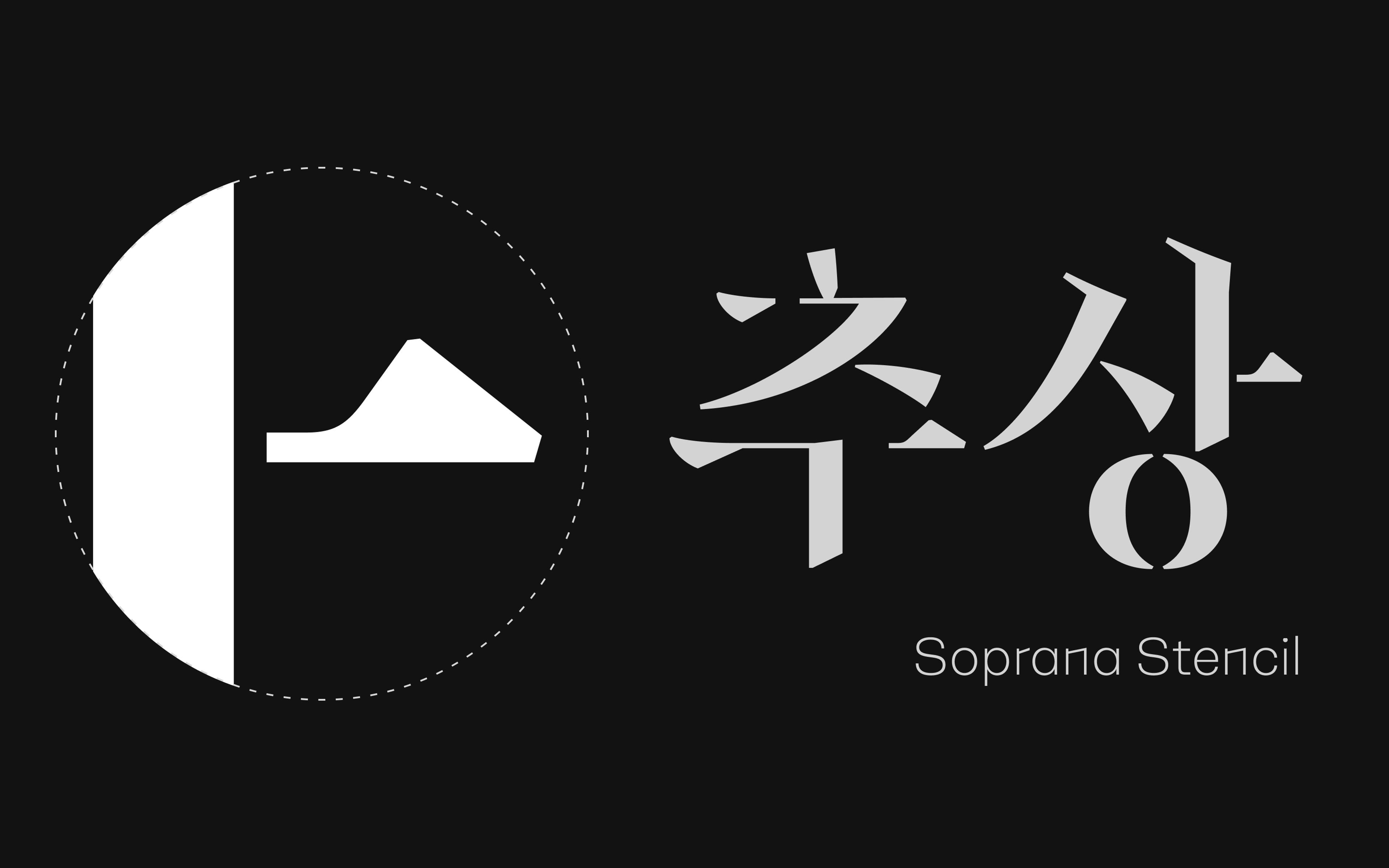 Hangeul sketches for the Soprana stencil family