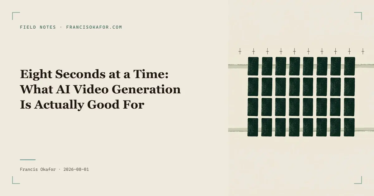 Eight Seconds at a Time: What AI Video Generation Is Actually Good For