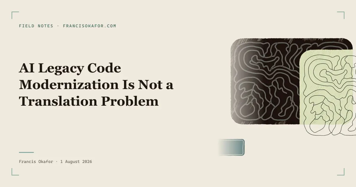 AI Legacy Code Modernization Is Not a Translation Problem