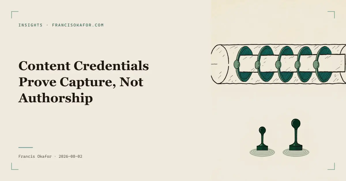 Content Credentials Prove Capture, Not Authorship