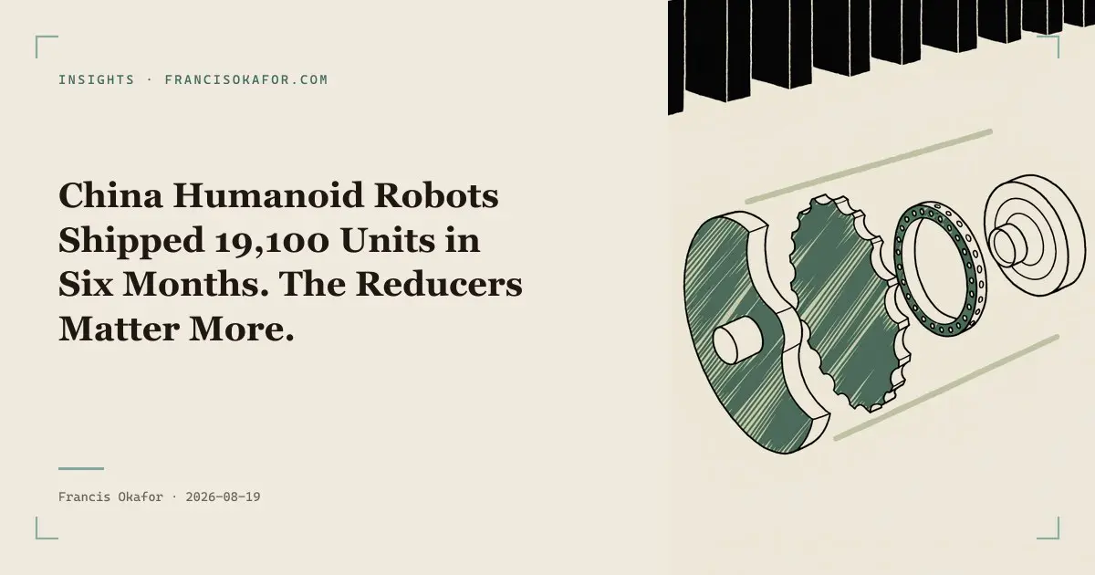 China Humanoid Robots Shipped 19,100 Units in Six Months. The Reducers Matter More.