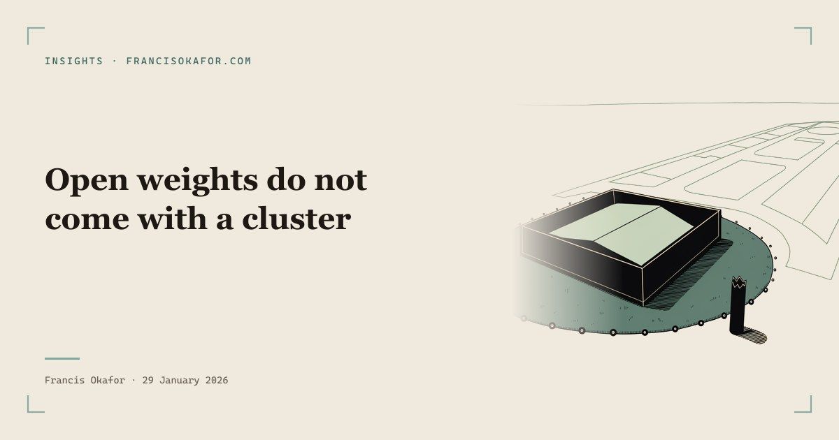 Open weights do not come with a cluster