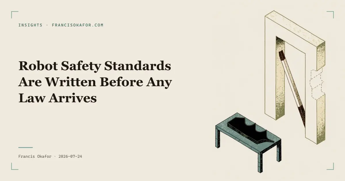 Robot Safety Standards Are Written Before Any Law Arrives