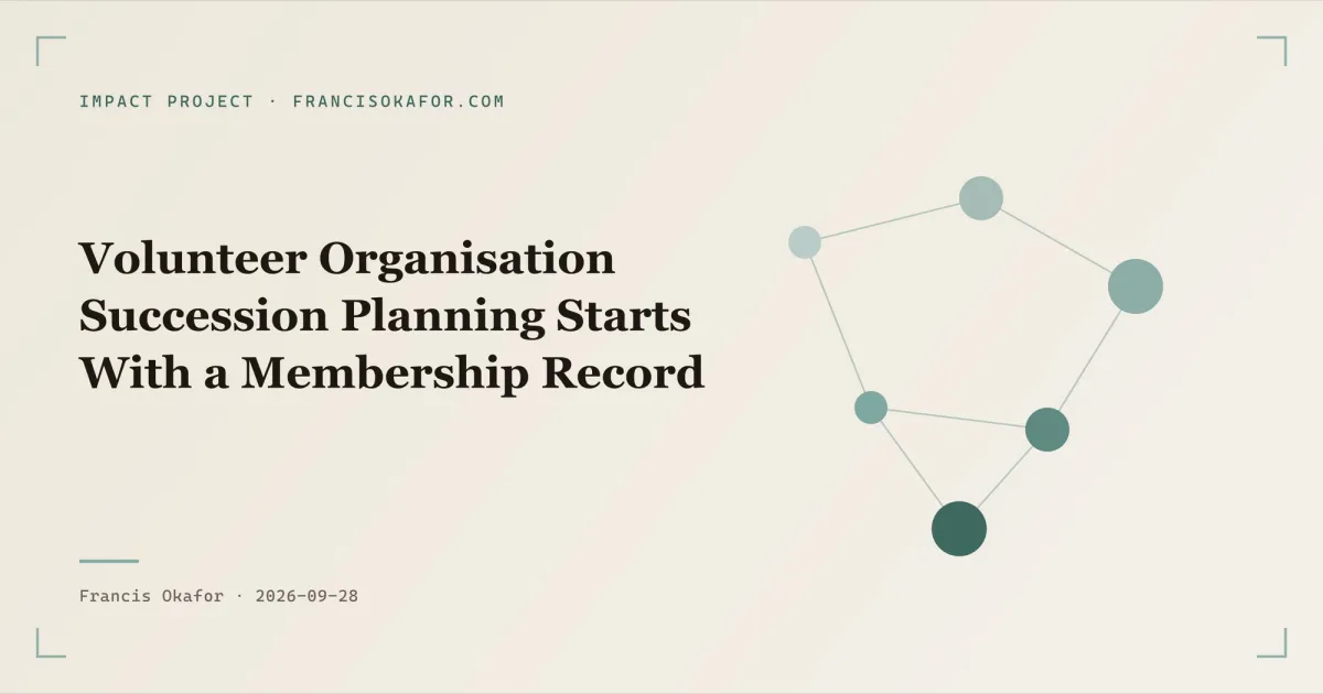 Volunteer Organisation Succession Planning Starts With a Membership Record