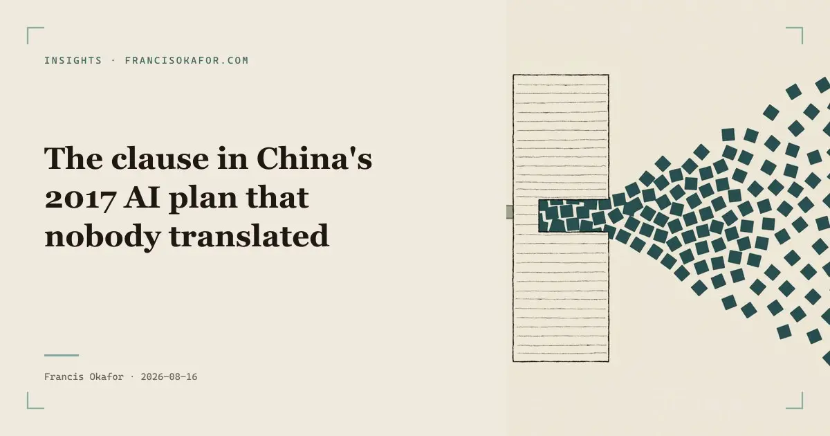 The clause in China's 2017 AI plan that nobody translated