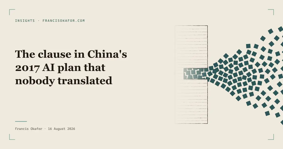 The clause in China's 2017 AI plan that nobody translated