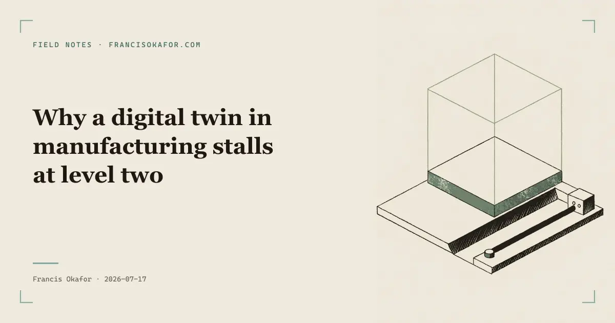 Why a digital twin in manufacturing stalls at level two