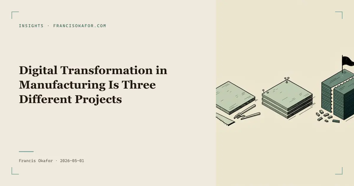 Digital Transformation in Manufacturing Is Three Different Projects