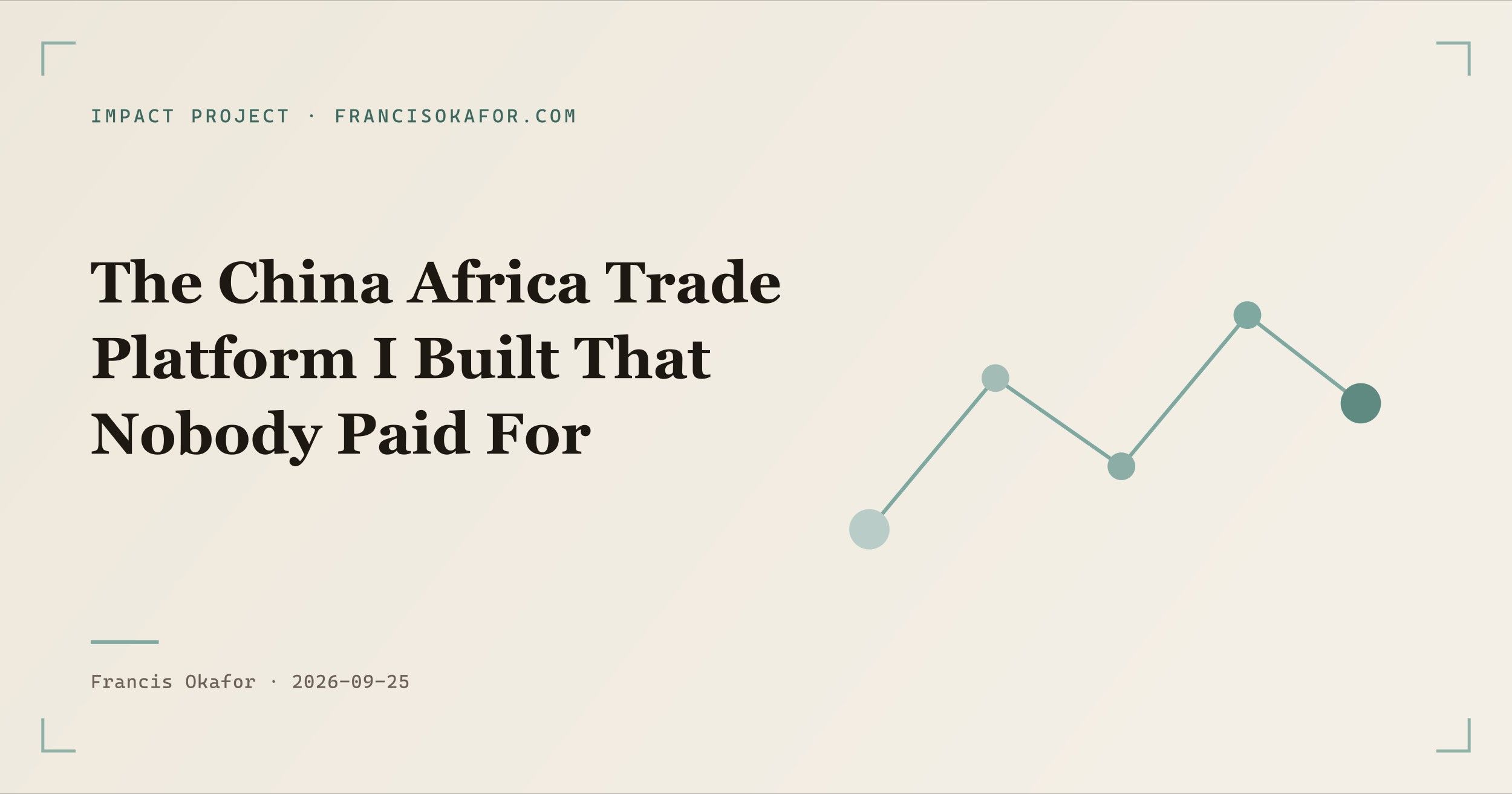 The China Africa Trade Platform I Built That Nobody Paid For