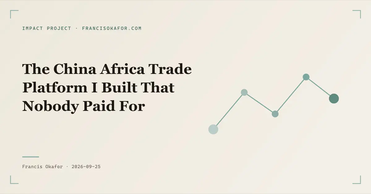 The China Africa Trade Platform I Built That Nobody Paid For
