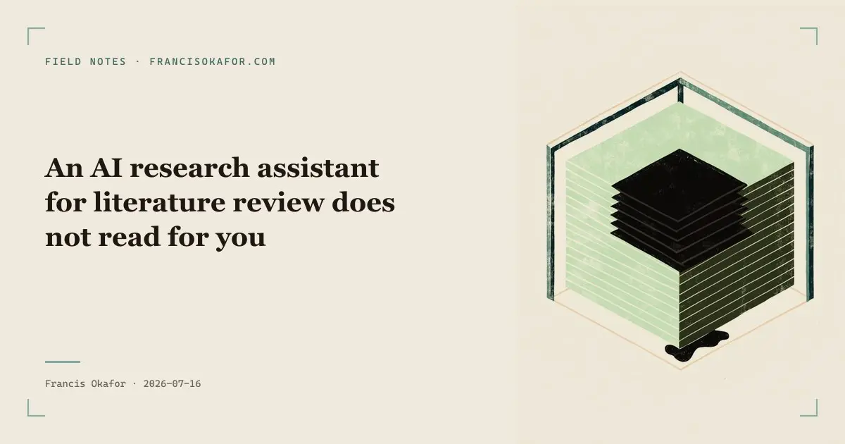 An AI research assistant for literature review does not read for you