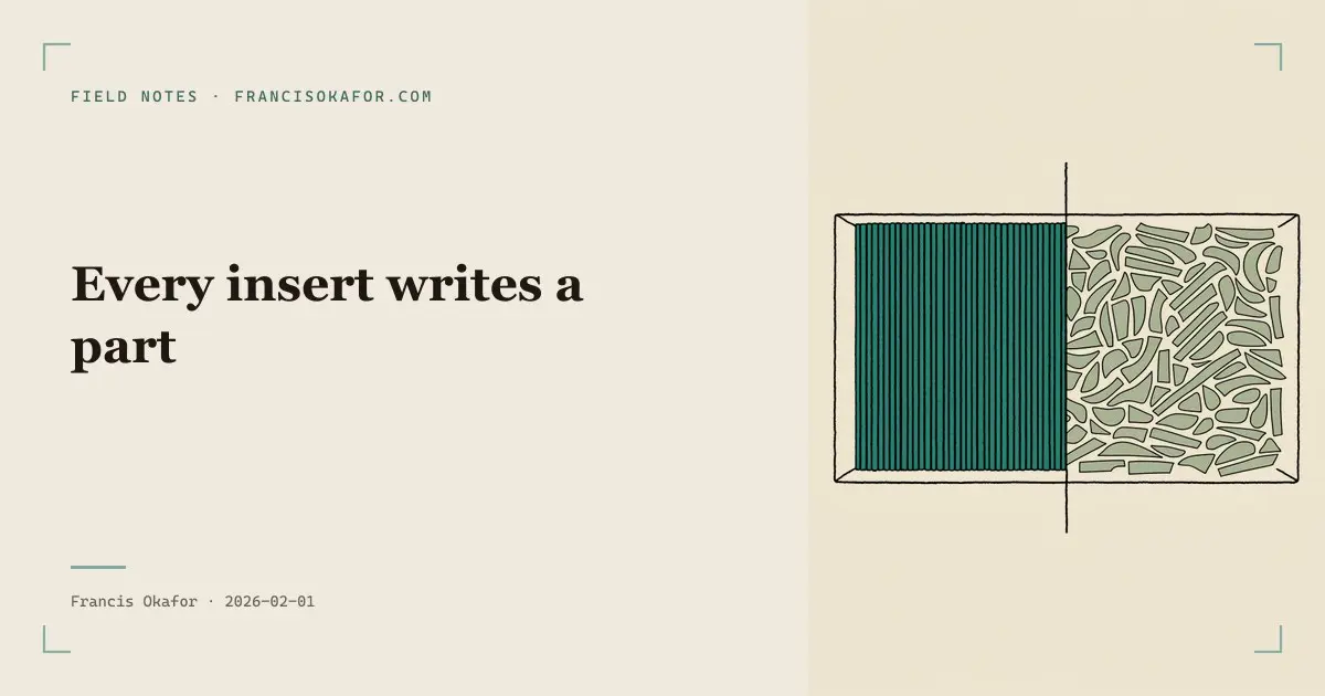 Every insert writes a part