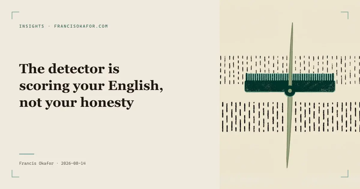 The detector is scoring your English, not your honesty
