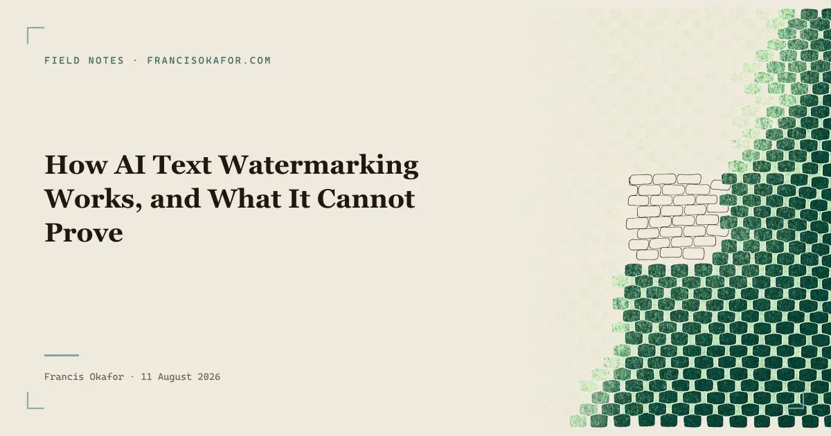 How AI Text Watermarking Works, and What It Cannot Prove