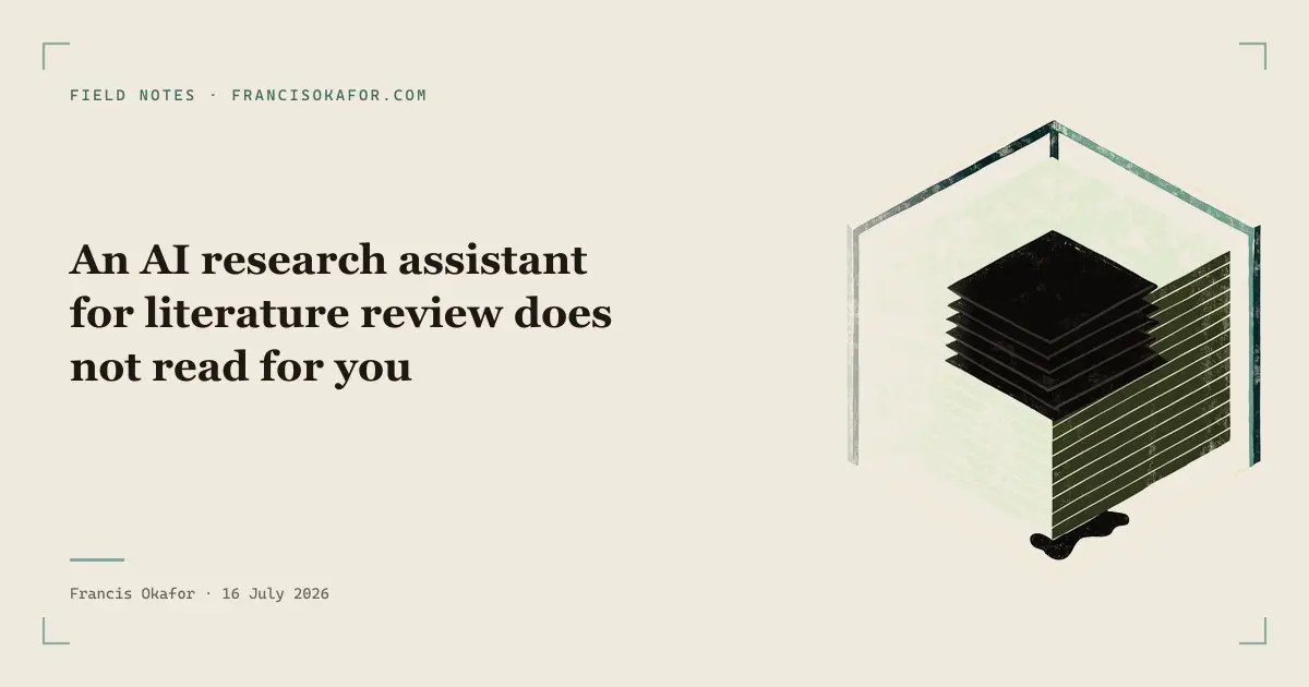 An AI research assistant for literature review does not read for you