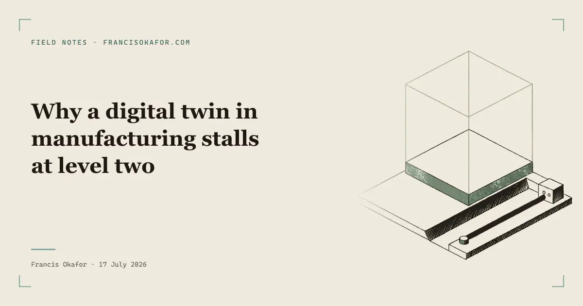 Why a digital twin in manufacturing stalls at level two
