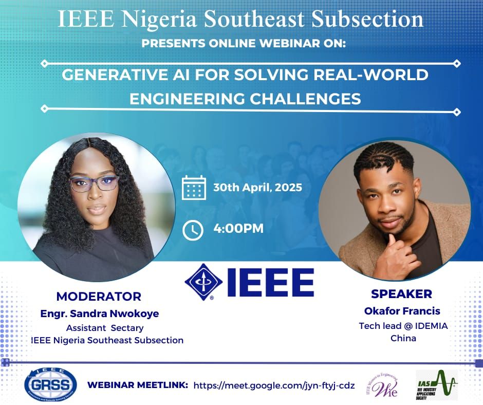 IEEE Nigeria Southeast Subsection — Keynote Speaker, Generative AI for Real-World Engineering Challenges
