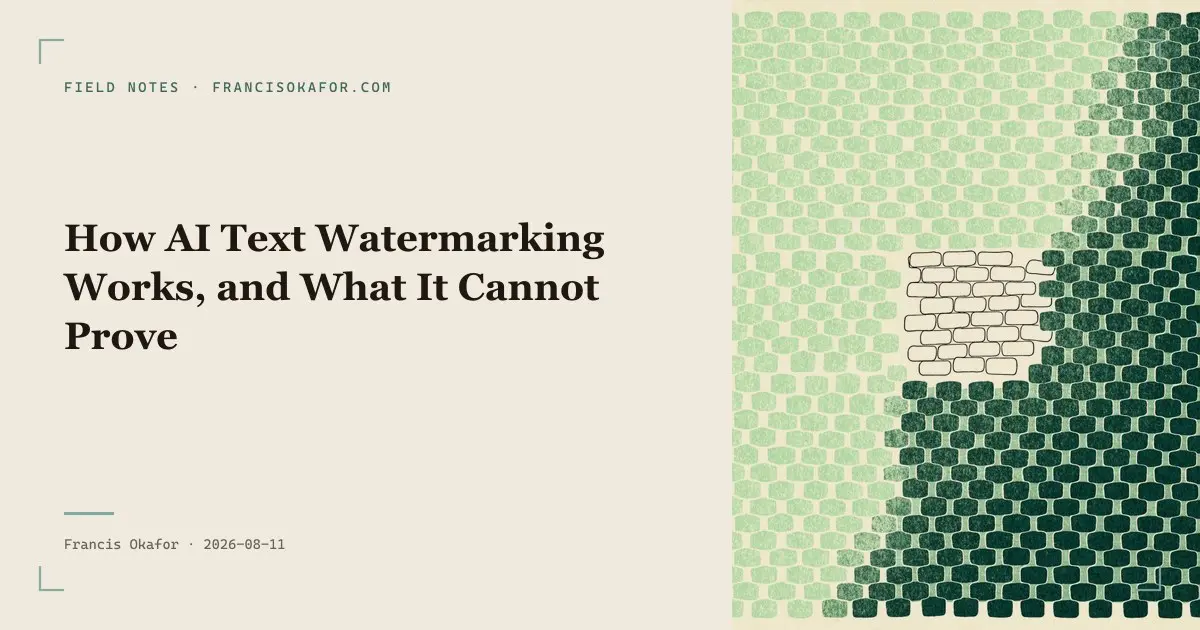 How AI Text Watermarking Works, and What It Cannot Prove