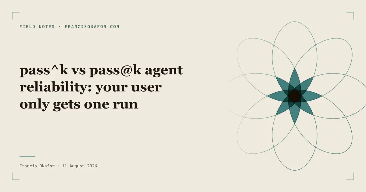 pass^k vs pass@k agent reliability: your user only gets one run