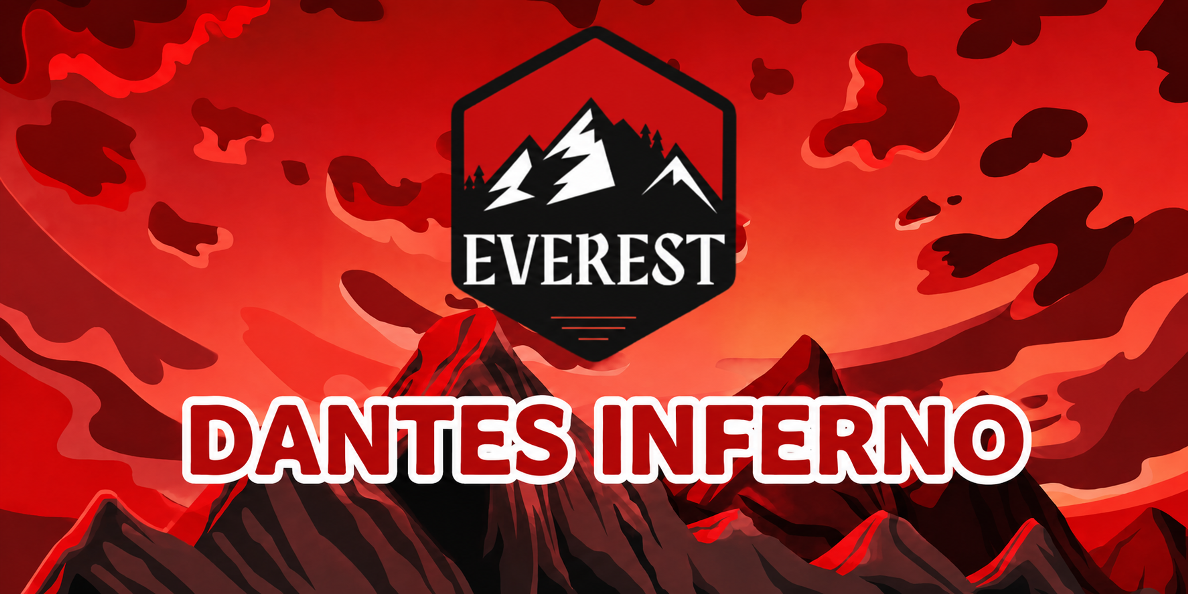 Everest Dante's Inferno #8 flower review header featuring red mountain artwork, Everest branding, and cultivar information for cannabis grown by Mofo Gardens in Alberta.