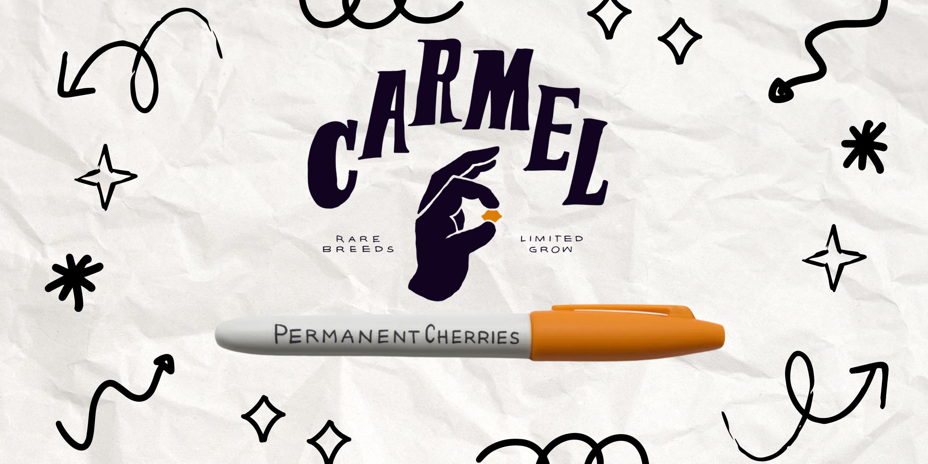 A black and white doodle-style company profile presentation cover page with hand-drawn illustrations framing the title text “Black and White Doodle Company Profile Presentation.”