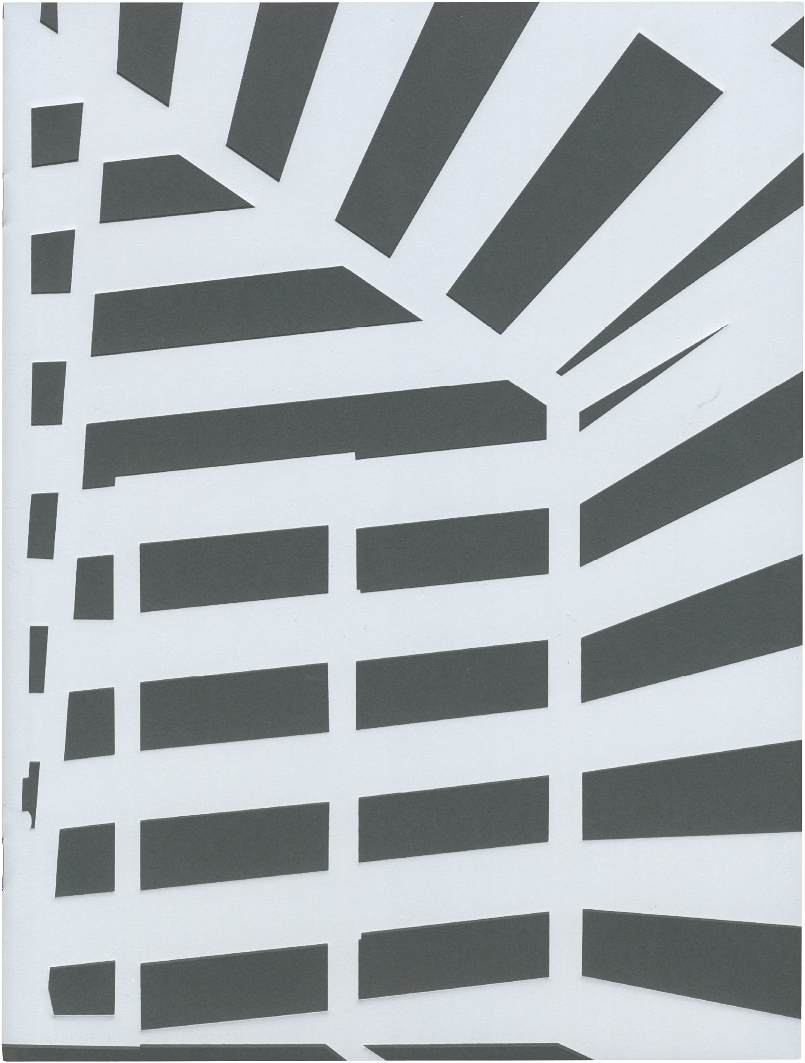 Abstract black and white geometric pattern creating an optical illusion of a corner.