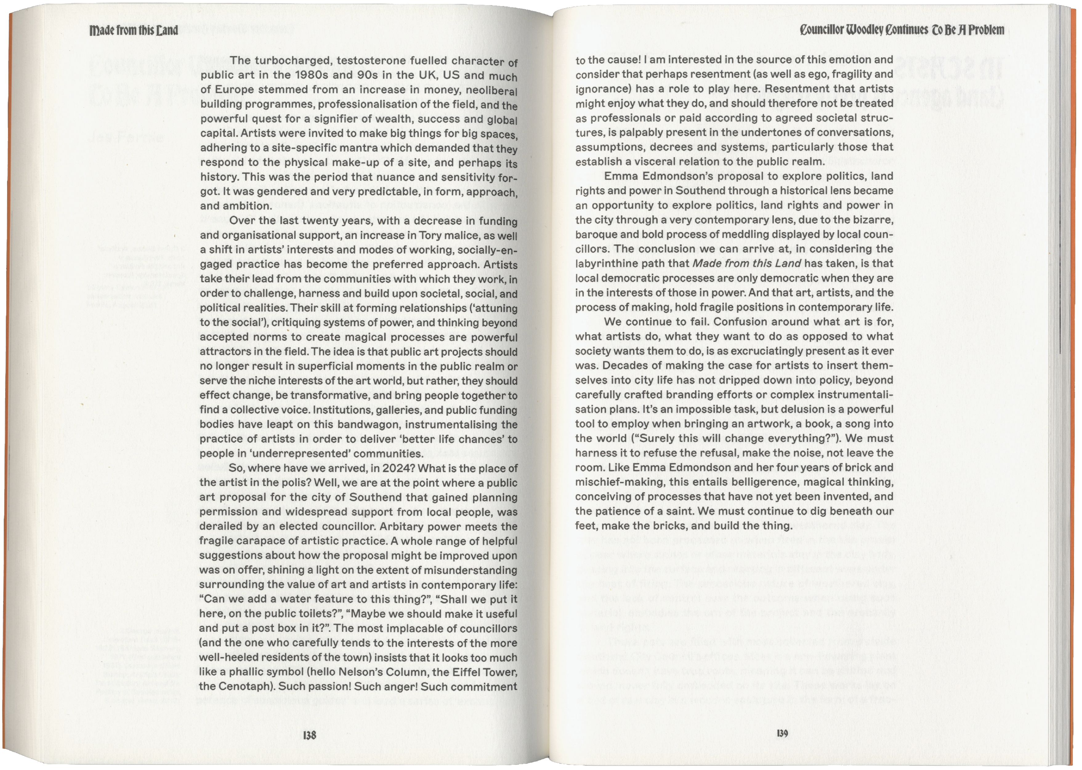 An open book showing two pages of dense text, with page numbers 238 and 239 at the bottom.