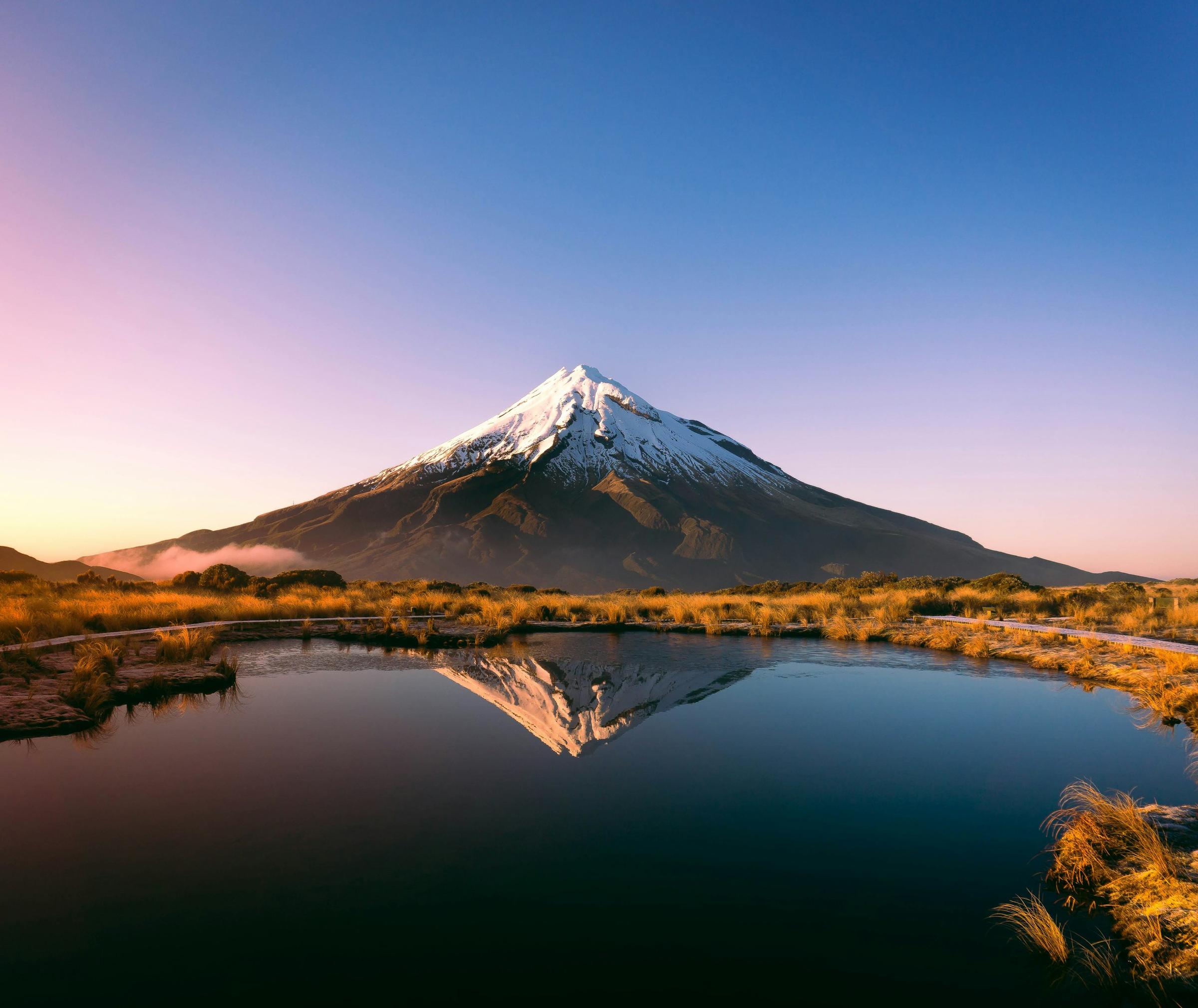 Pemandangan perjalanan di New Zealand
