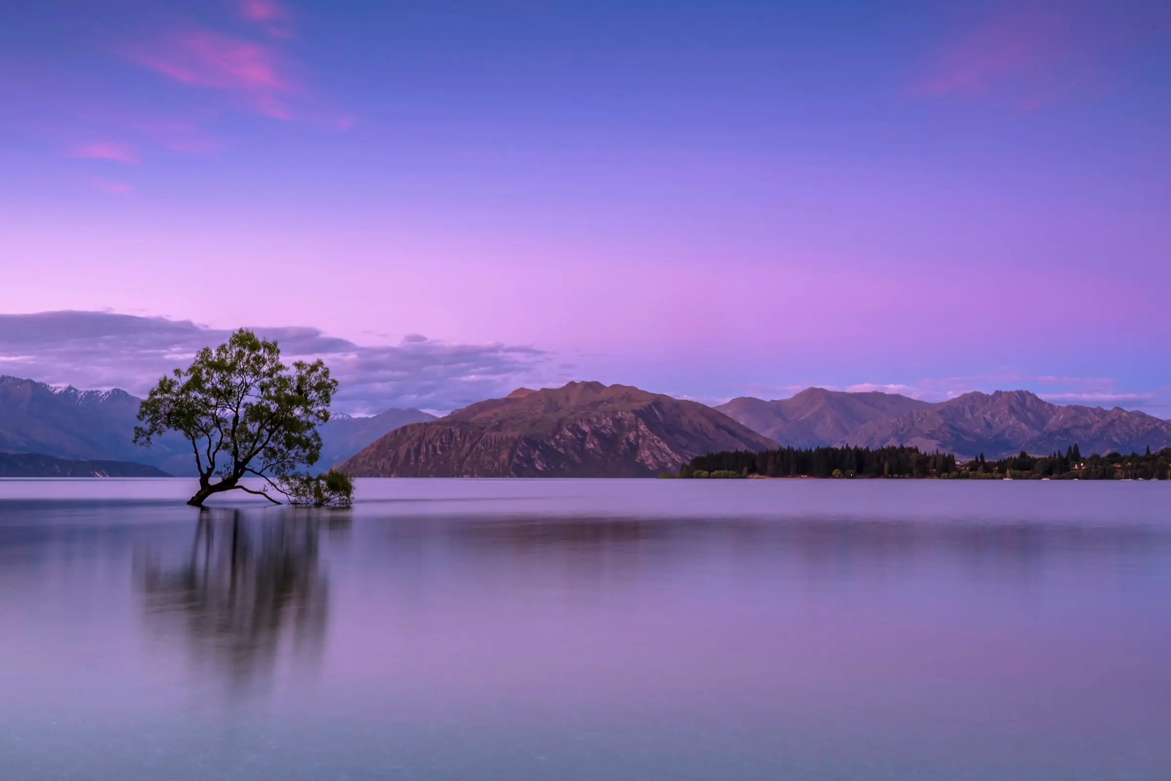 Pemandangan perjalanan di New Zealand