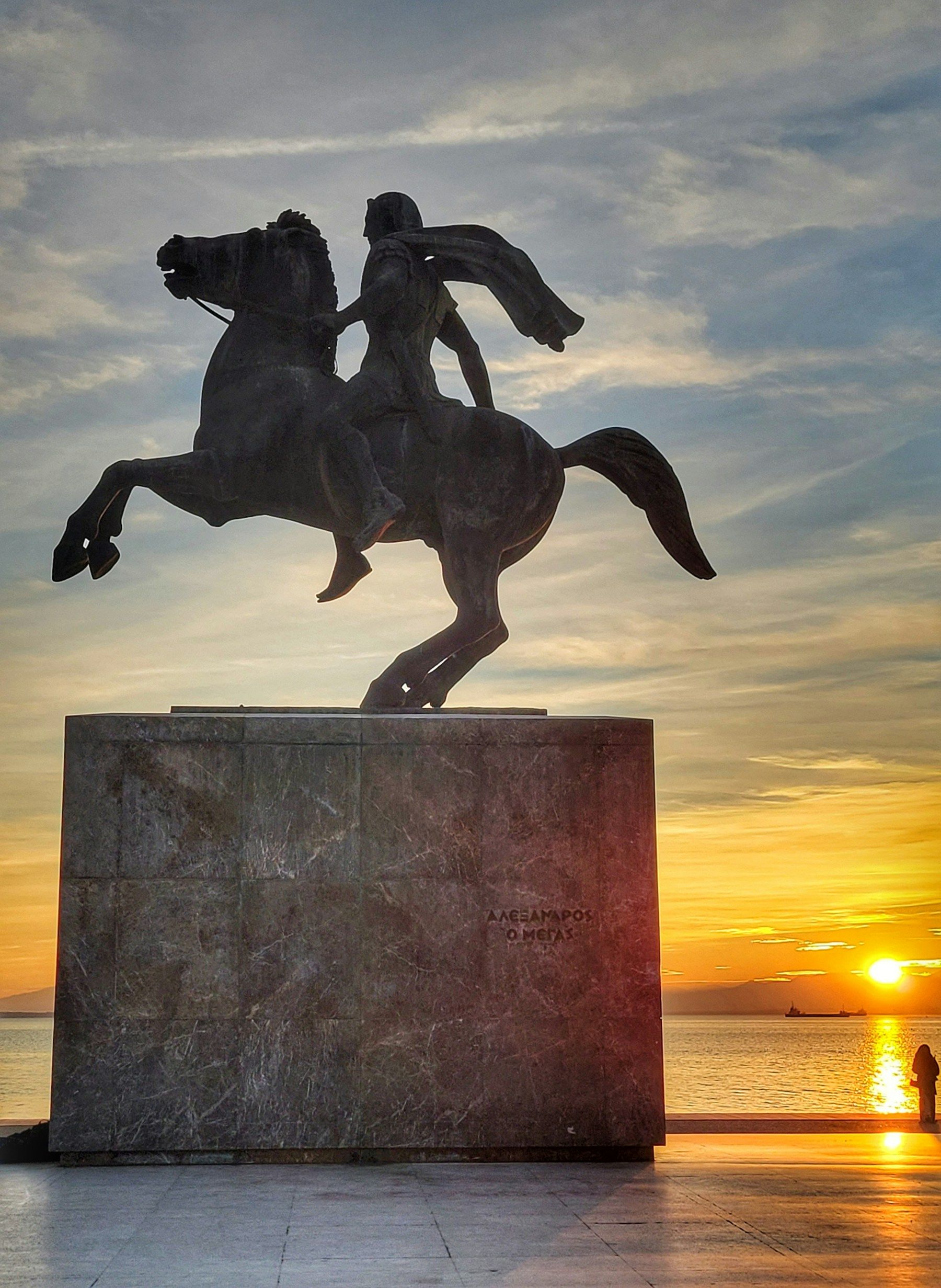Monumen Alexander Agung di promenade Thessaloniki, kota terbesar kedua Yunani