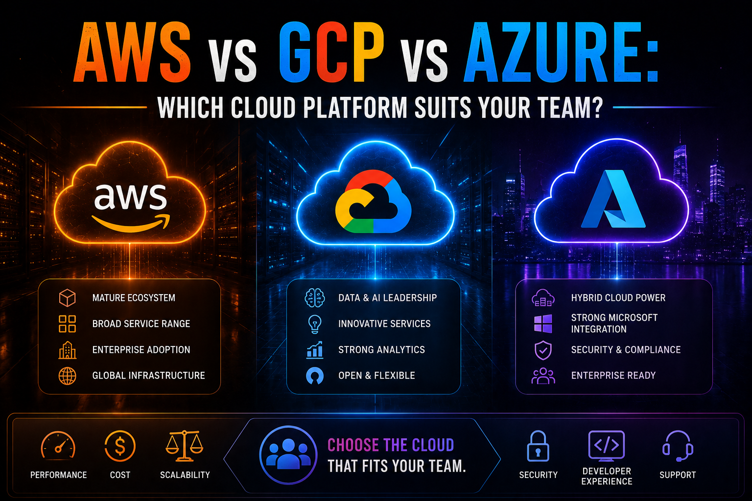 AWS vs GCP vs Azure: which cloud platform suits your team?