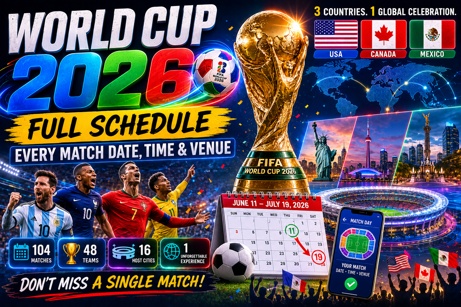 World Cup 2026 Full Schedule: Every Match Date, Time & Venue