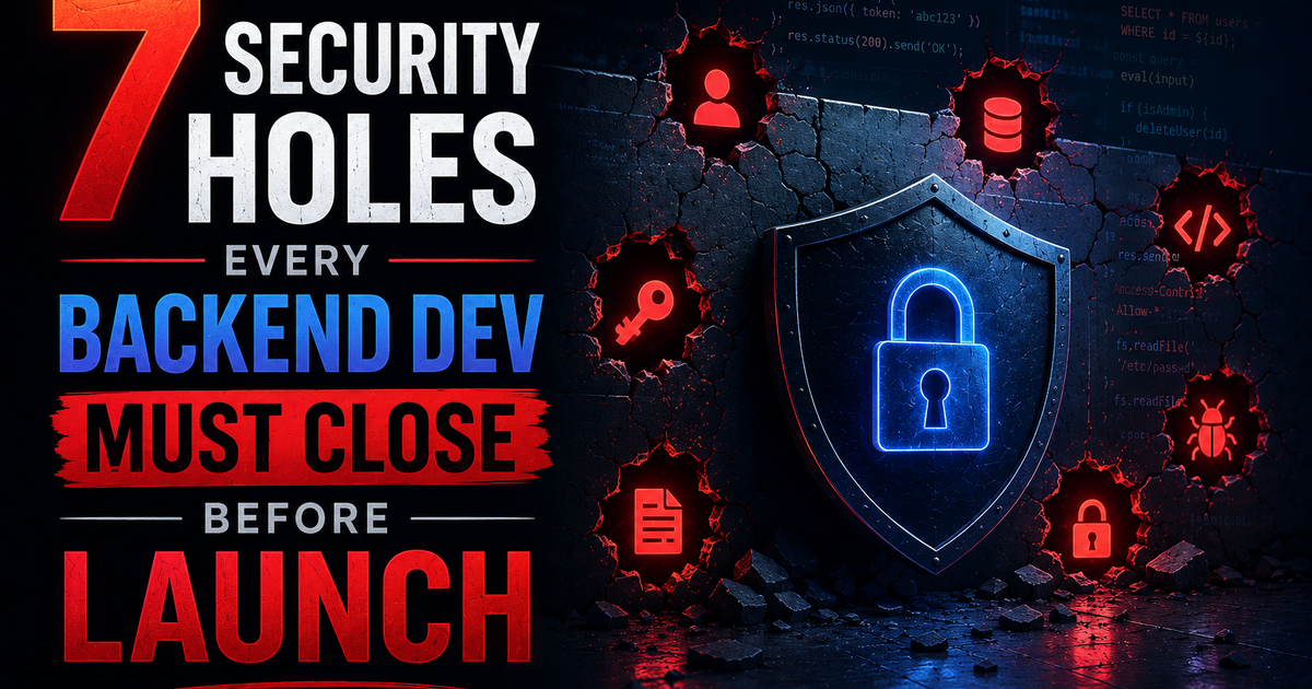 7 Security Holes Every Backend Dev Must Close Before Launch