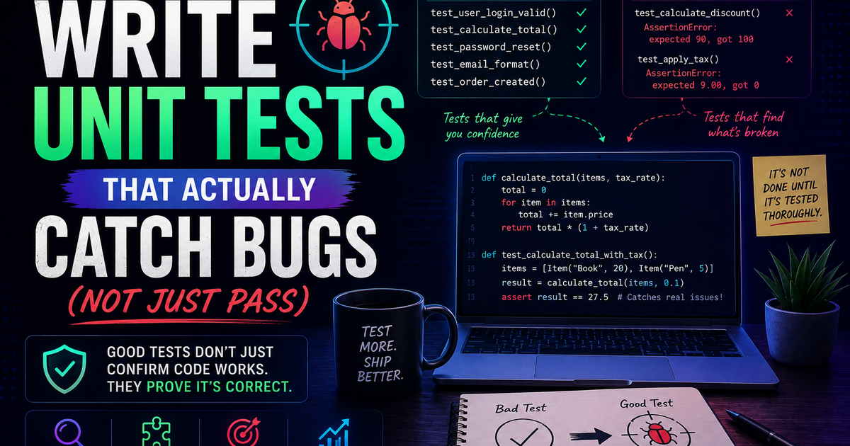 How to Write Unit Tests That Actually Catch Bugs (Not Just Pass)