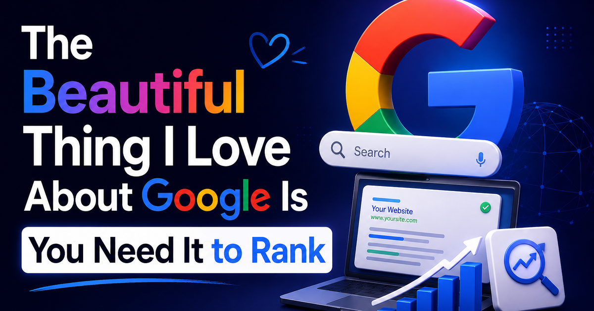 The Beautiful Thing I Love About Google Is You Need It to Rank