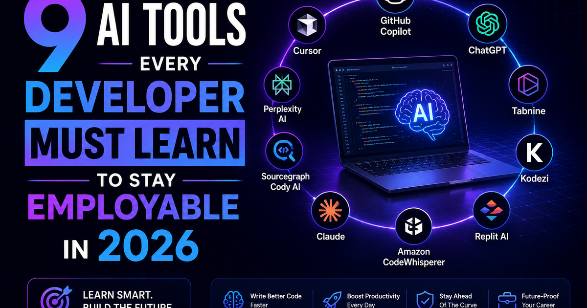 9 AI Tools Every Developer Must Learn to Stay Employable in 2026