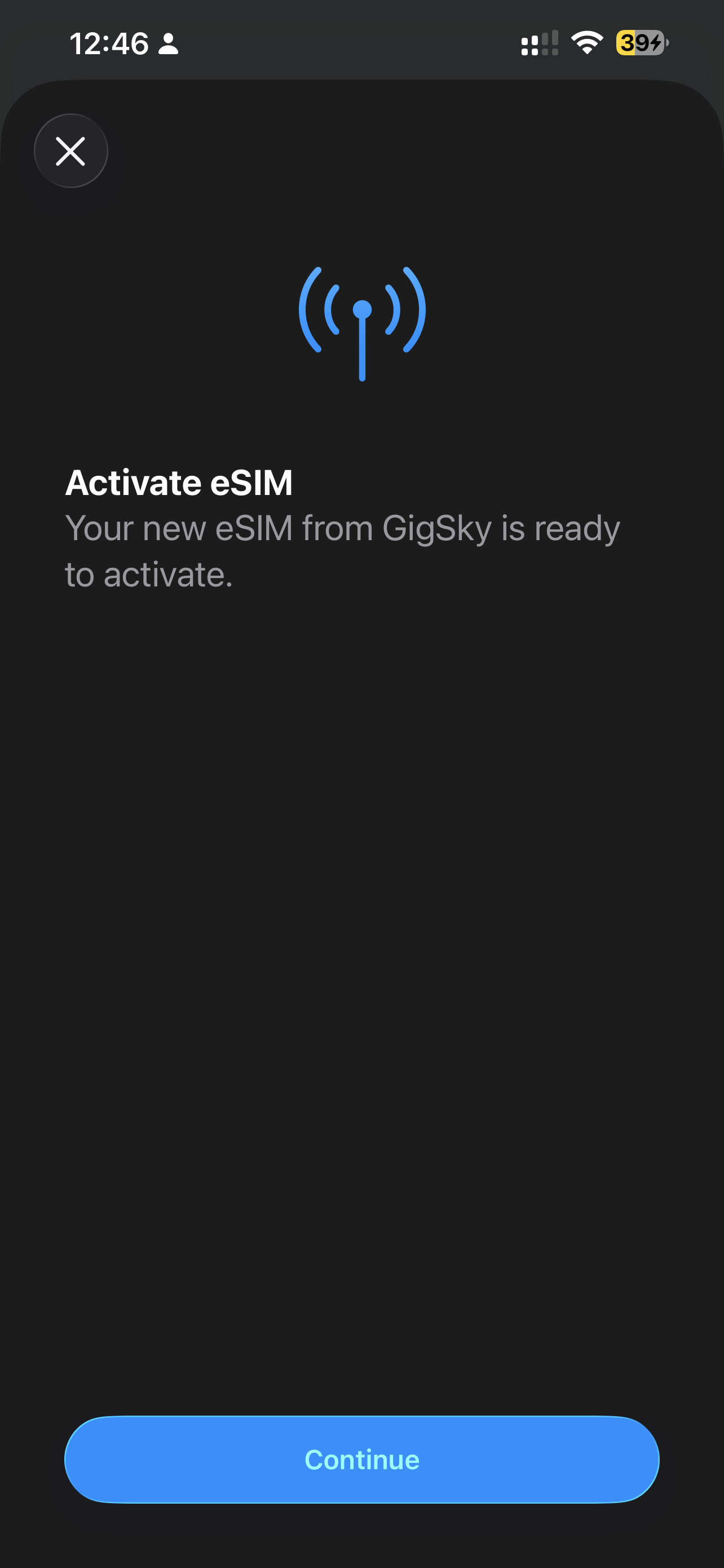 Active GigSky eSIM