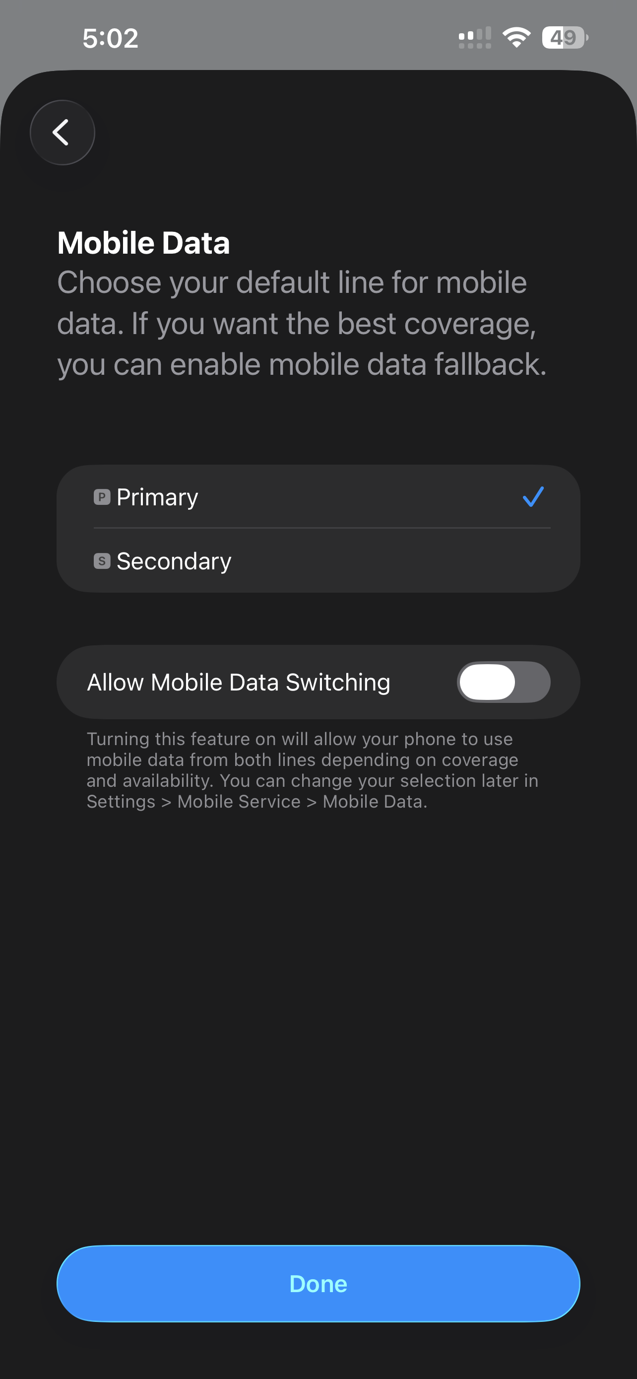 Configure GigSky eSim - Step 3