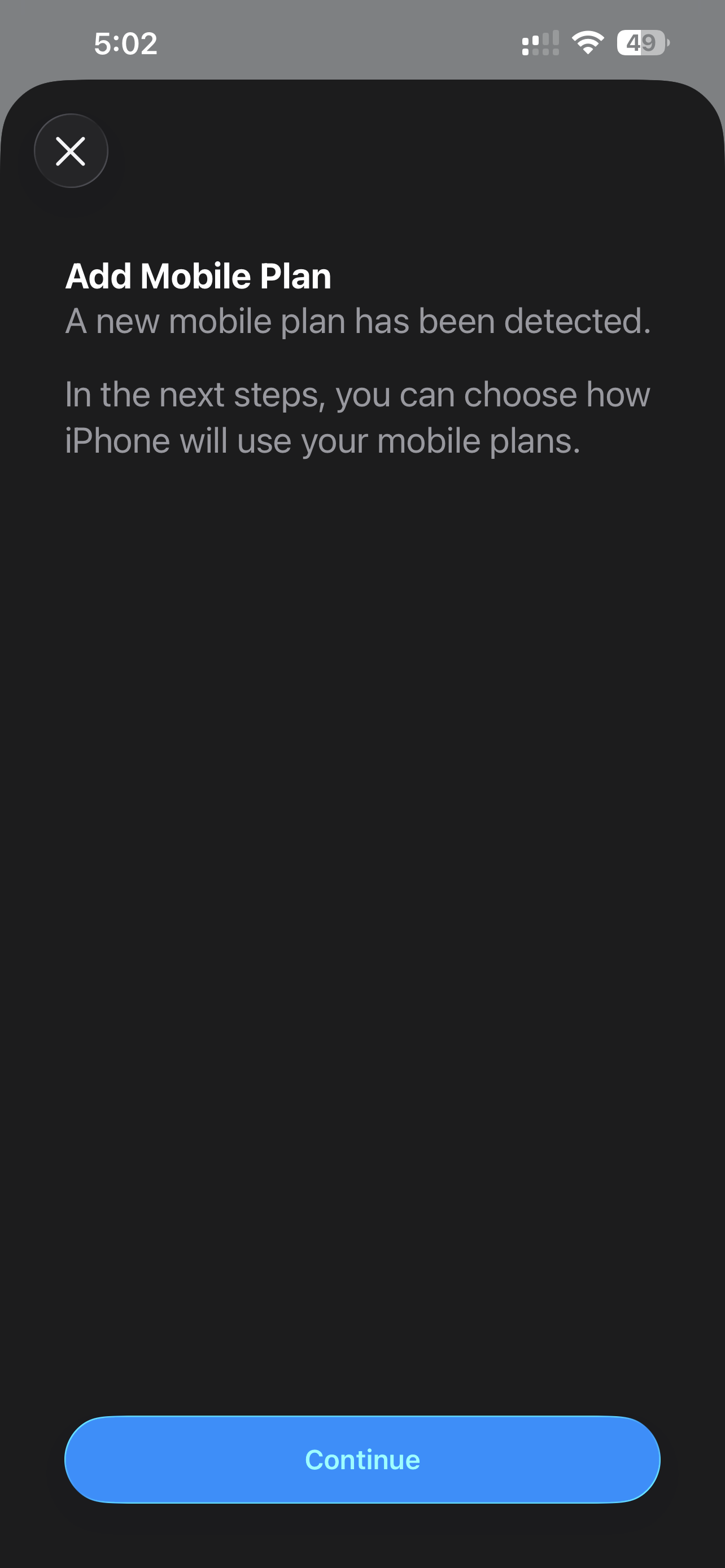 Configure GigSky eSim - Step 1