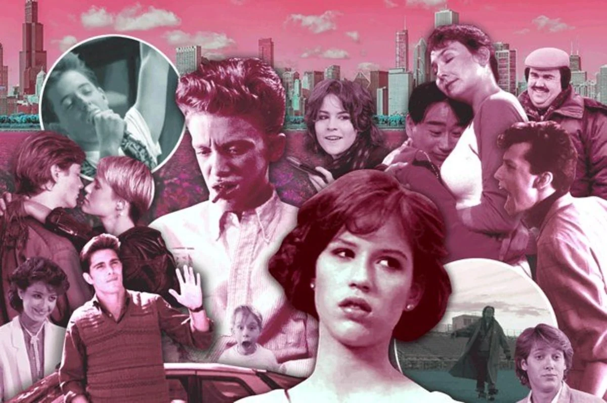 Main actors from John Hughes films in collage