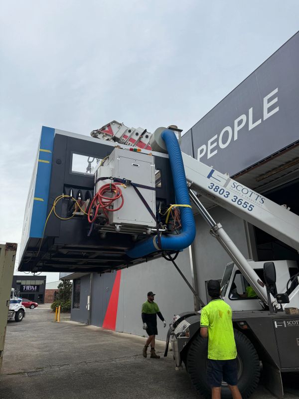 Machine Installation Laser Cutter Scotts Crane Lift