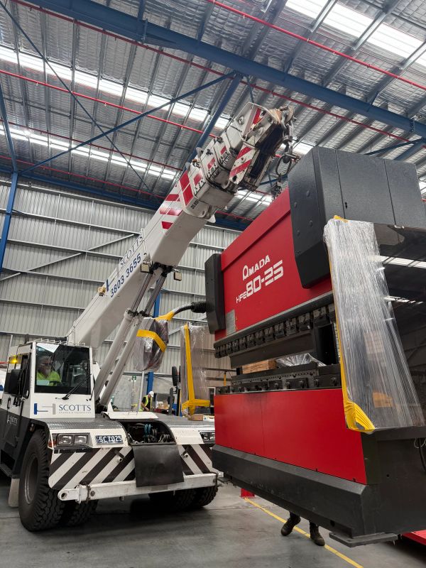 Machine Installation Amada Press Brake Crane Lift