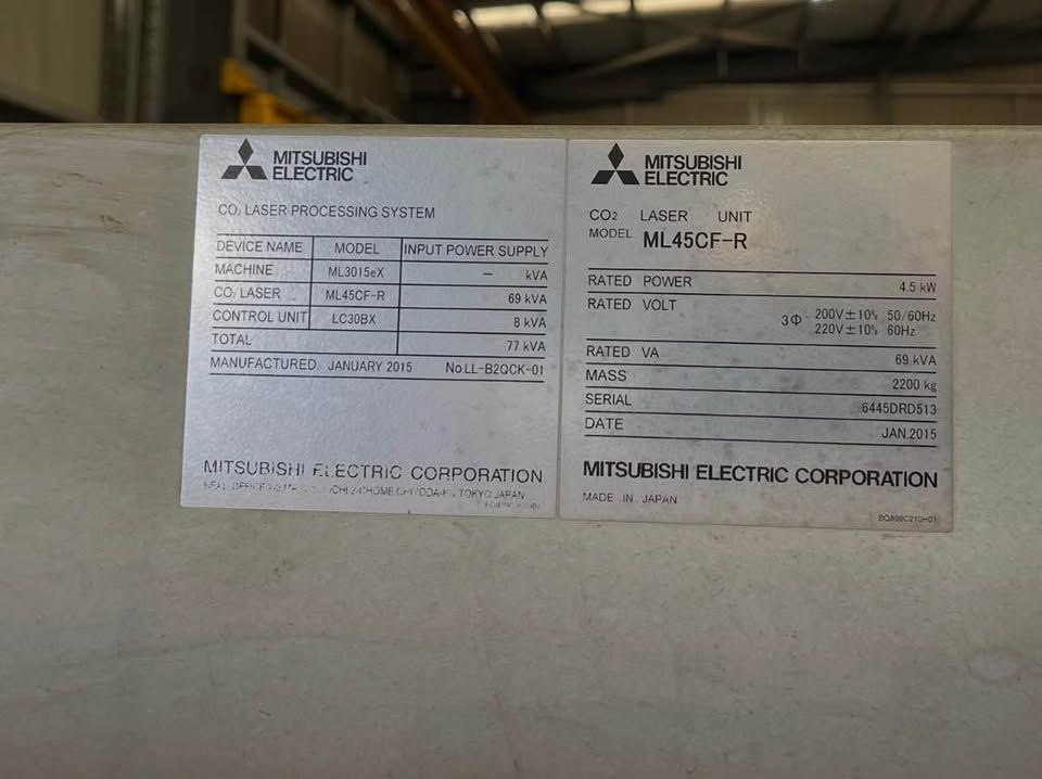 Mitsubishi ML3015eX 4.5kW Laser Cutting Machine — photo 7